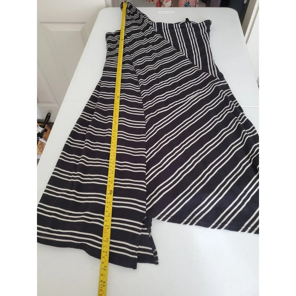 Anthropologie Maeve One Shoulder Striped Knit Dress Black White‎ Size Large